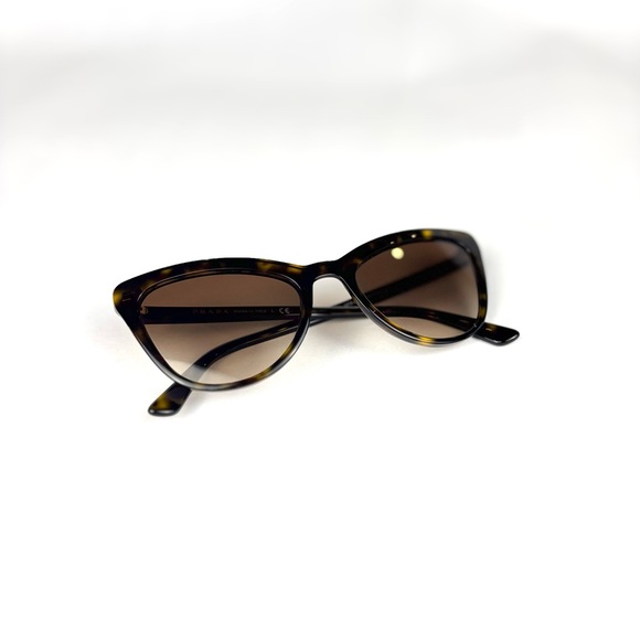 Prada SPR01V Cat Eye Sunglasses Tortoise Brown NWOT w Box Case Cloth Authentic main image 5